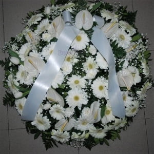 Coroa de Funeral M em tons brancos