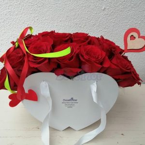 Caixa Coração com rosas