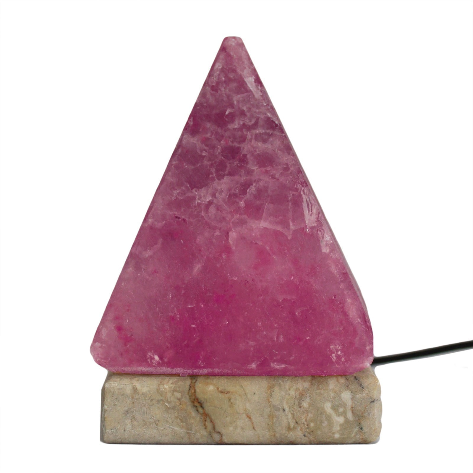 Candeeiro de sal natural USB – Pirâmide 9cm (Multi-cor)